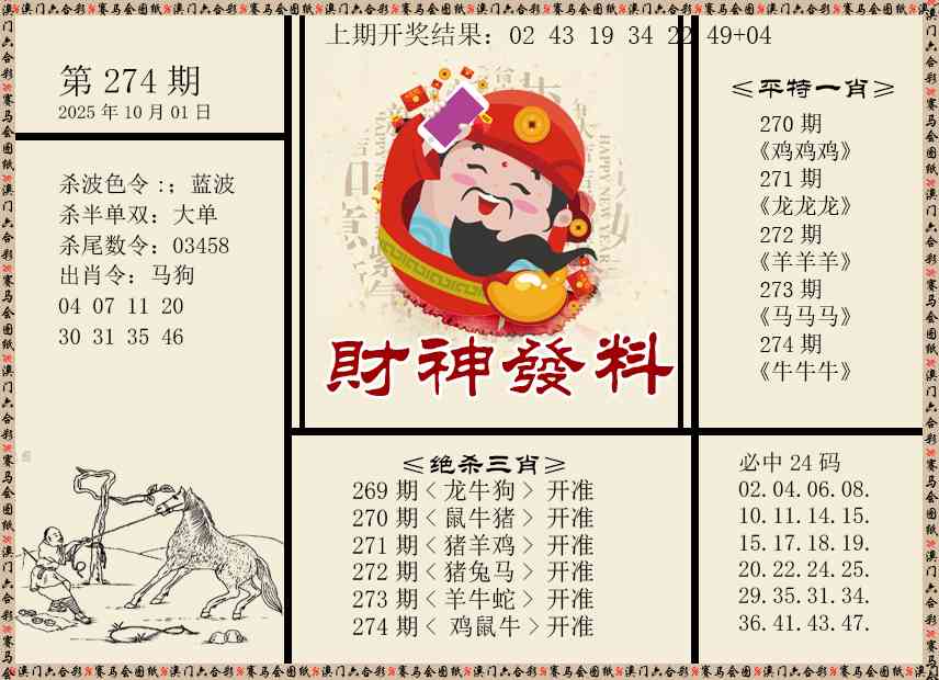 274期财神发料[图]
