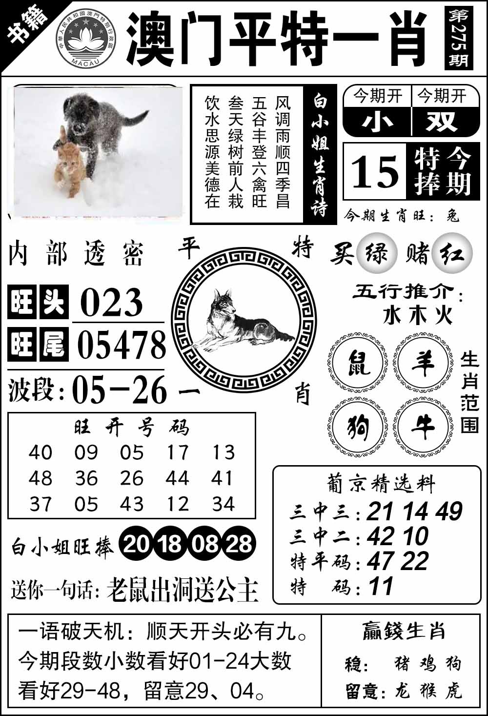 275期澳门内部透密[图]