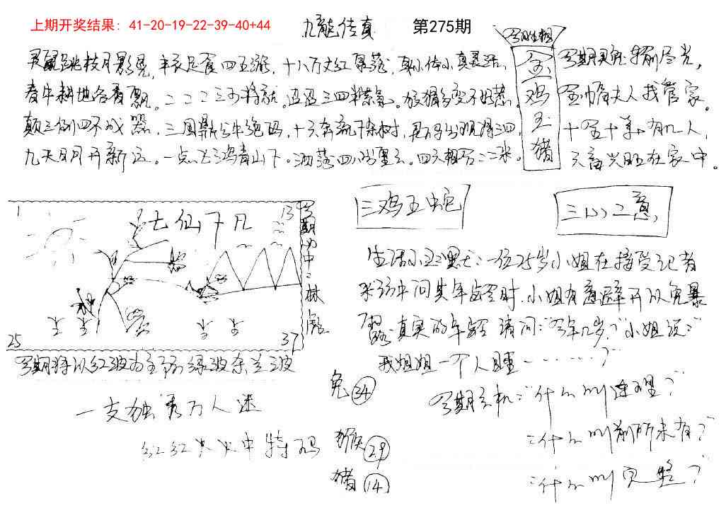 275期手写九龙内幕[图]