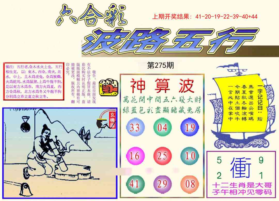 275期波路五行[图]