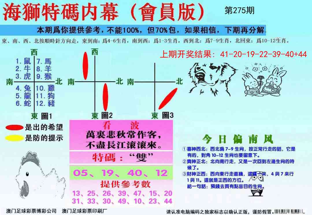 275期海狮特码会员报[图]