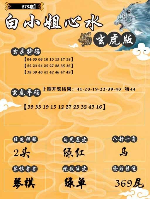 275期白小姐玄虎[图]