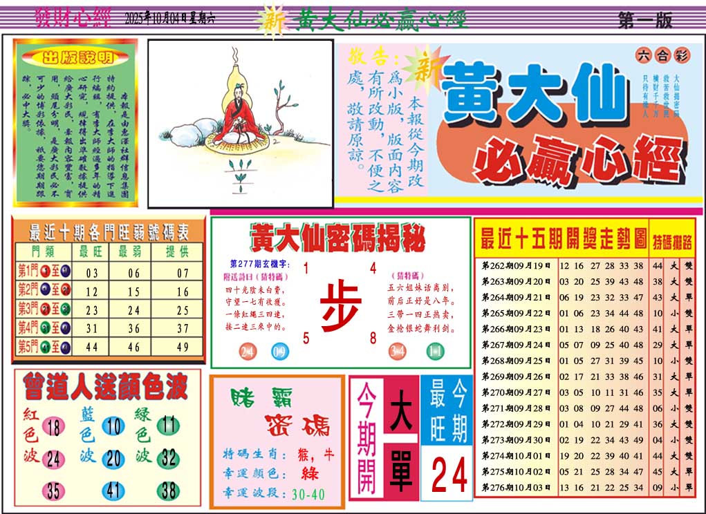 277期黄大仙必赢心经A[图]