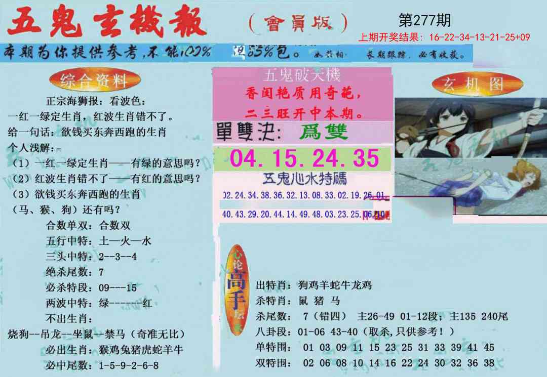 277期新五鬼玄机[图]