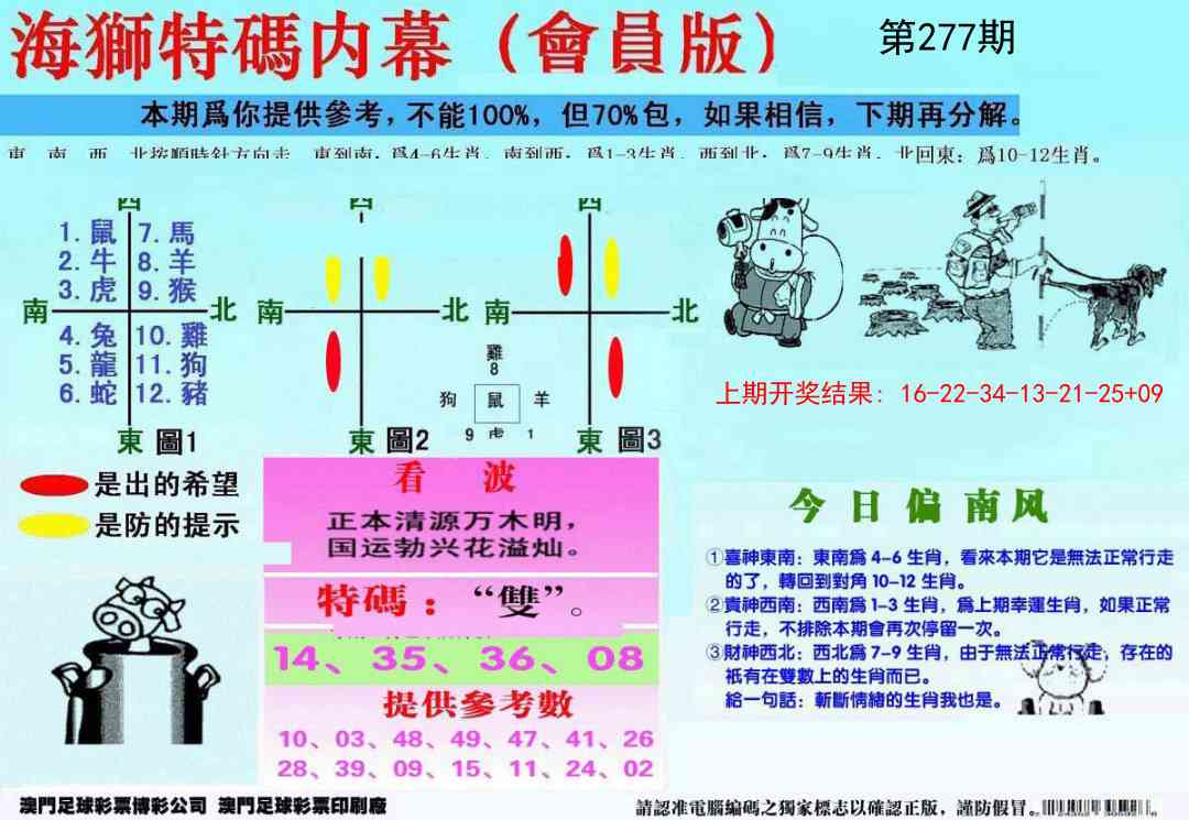 277期另版海狮特码内幕报[图]