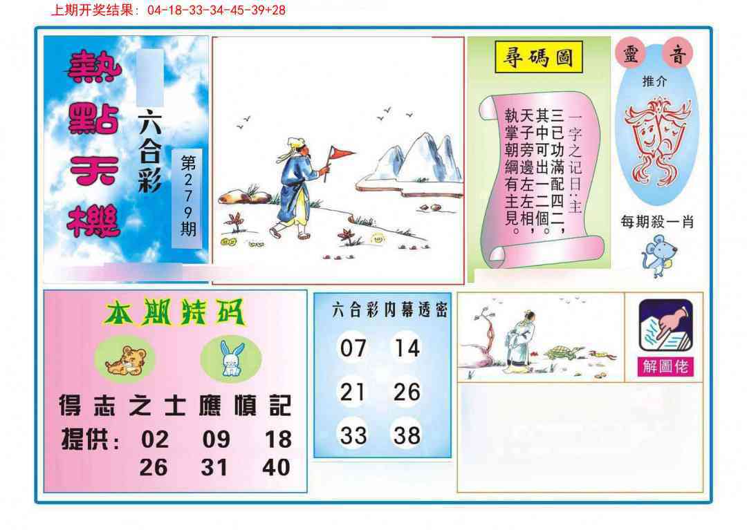 279期热点天机[图]