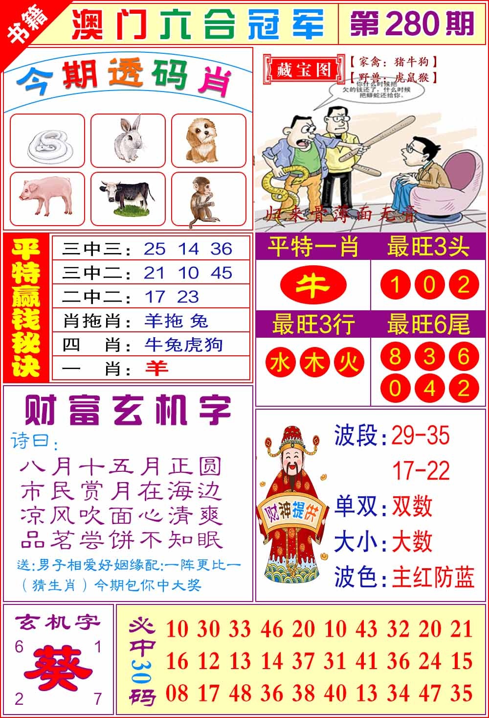 280期澳门六合冠军[图]