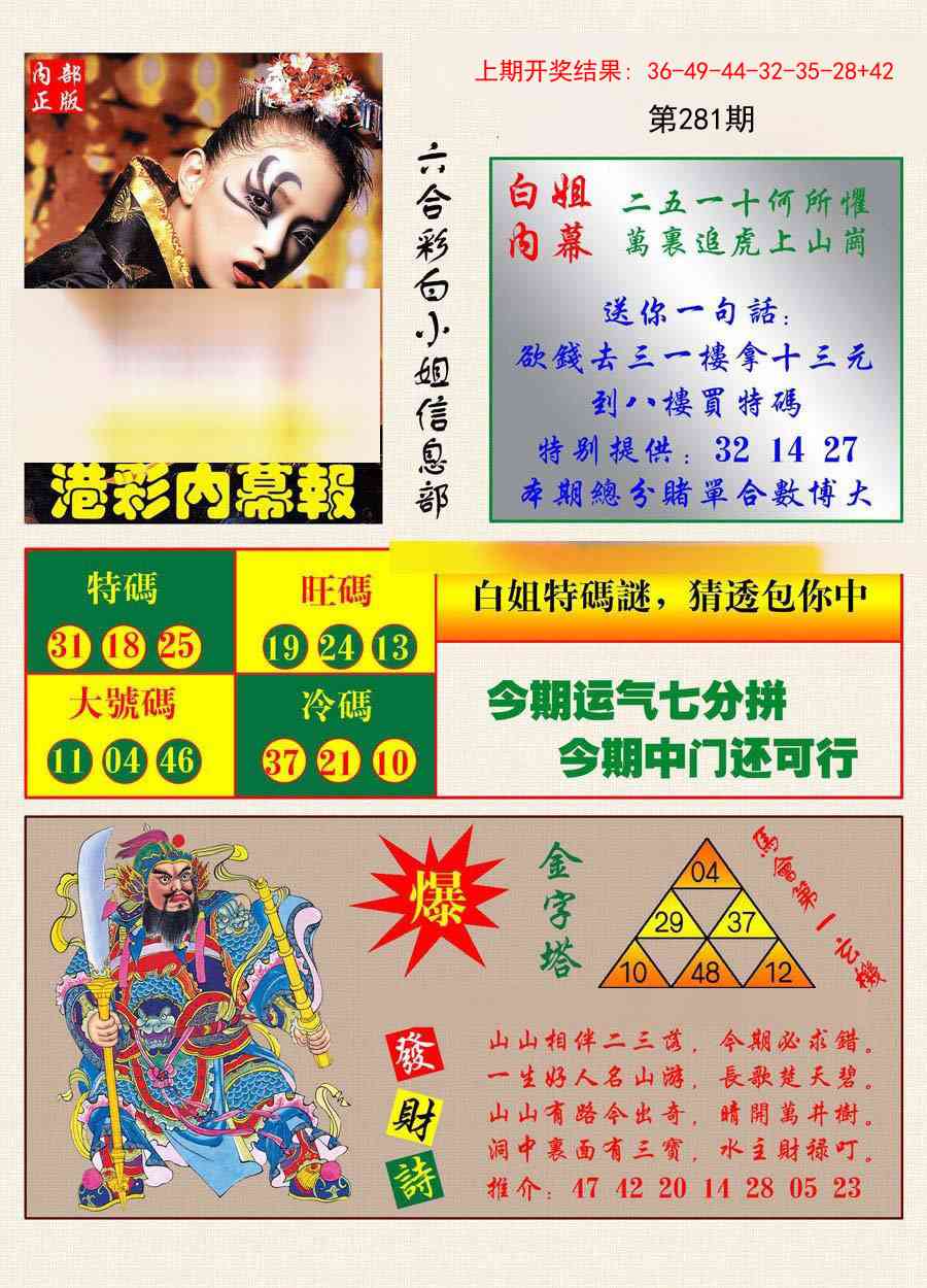 281期港彩内幕报[图]