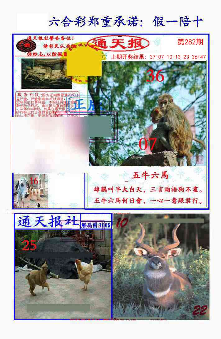 282期假一陪十通天报[图]