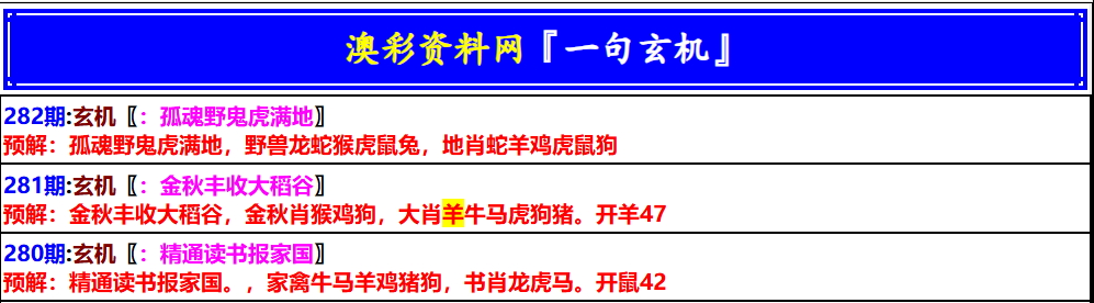 282期澳门一句玄机[图]