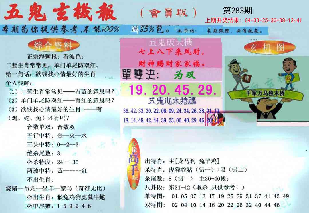 283期新五鬼玄机[图]