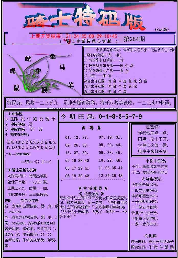 284期骑士特码版[图]