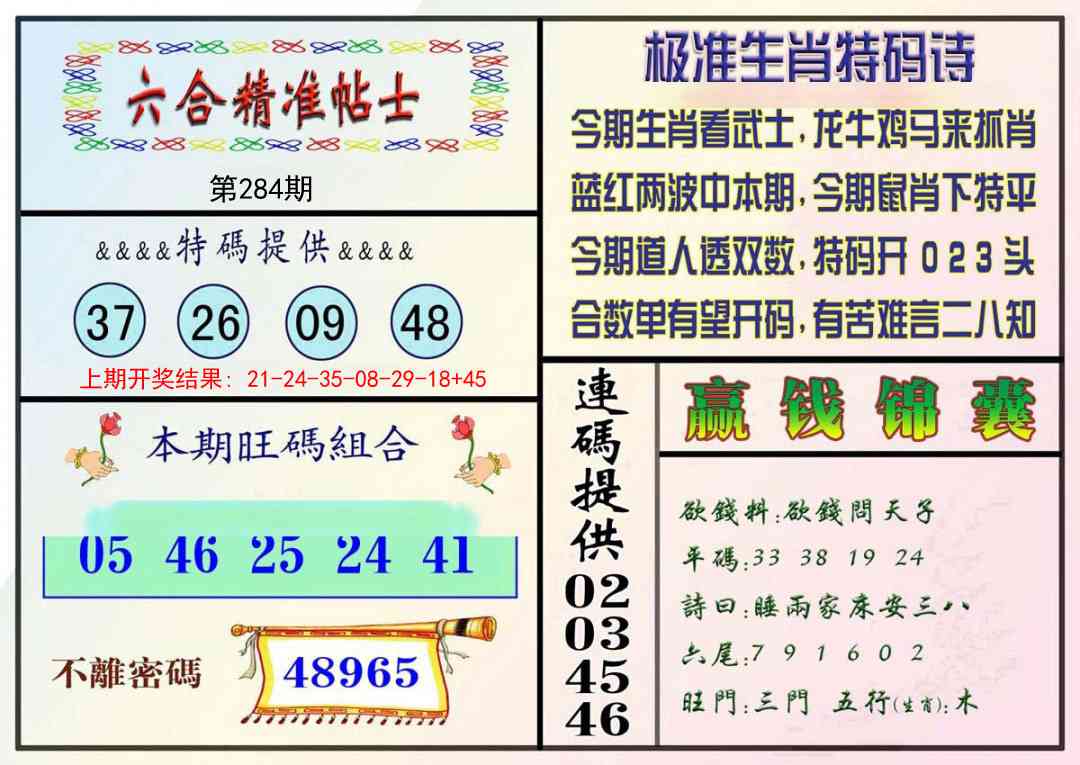 284期精准贴士[图]