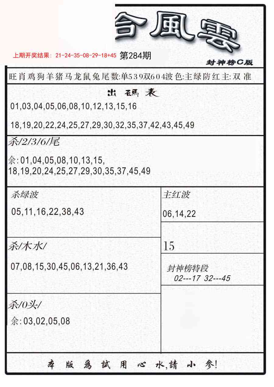 284期六合风云B[图]