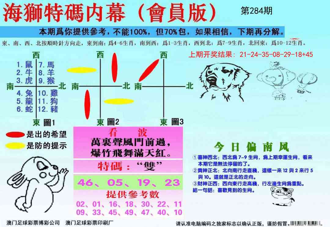 284期海狮特码会员报[图]