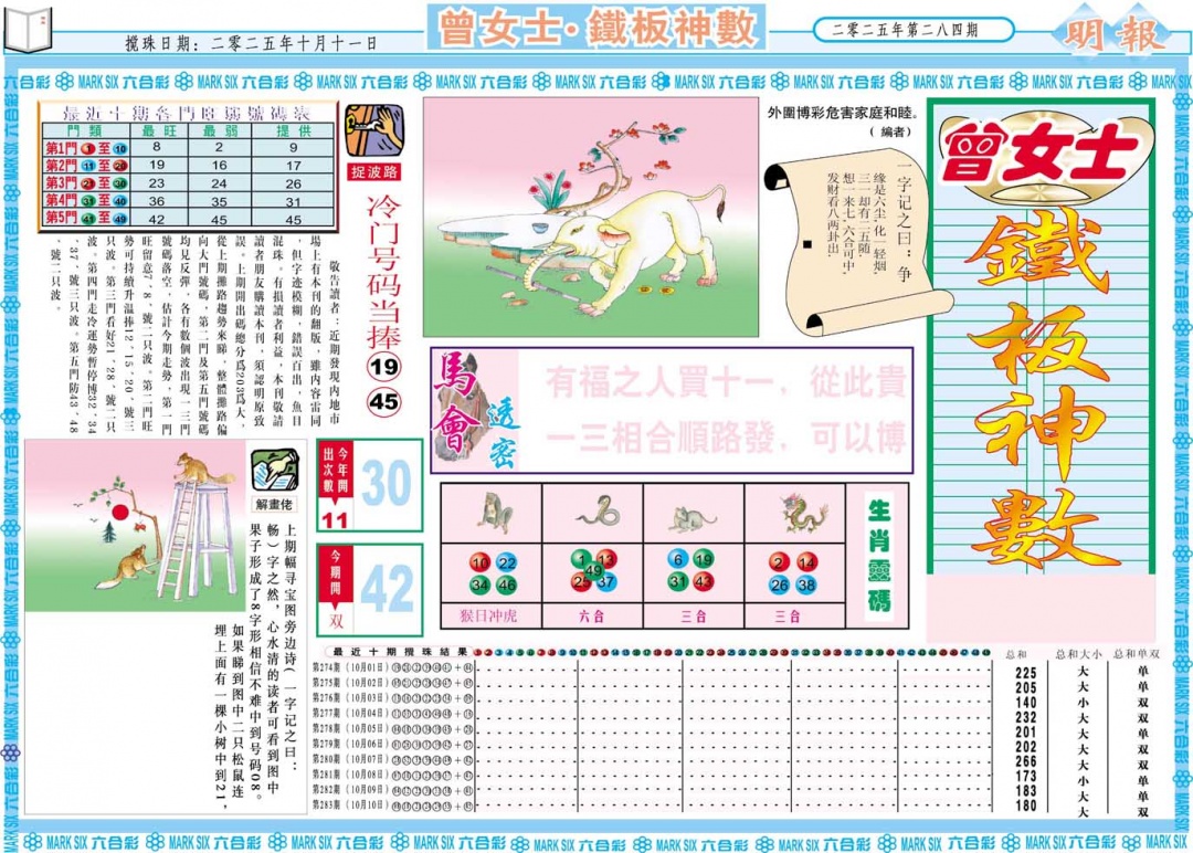 284期曾女士铁板神数A[图]