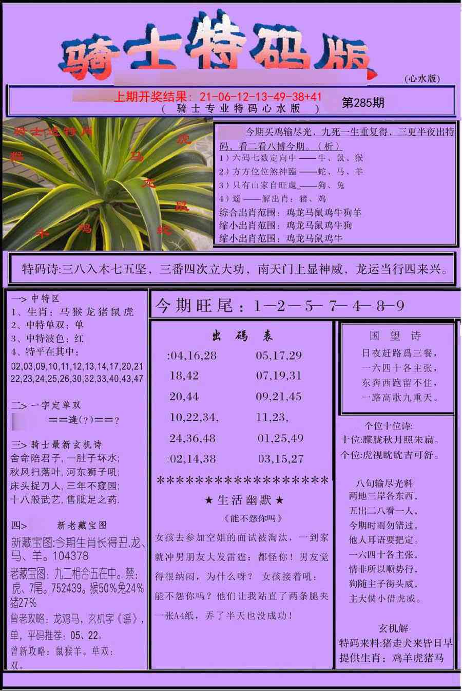 285期骑士特码版[图]