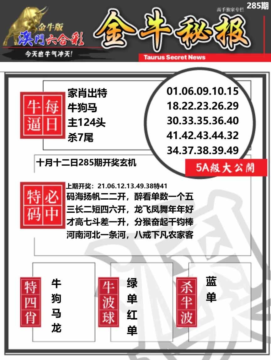 285期金牛秘报A[图]