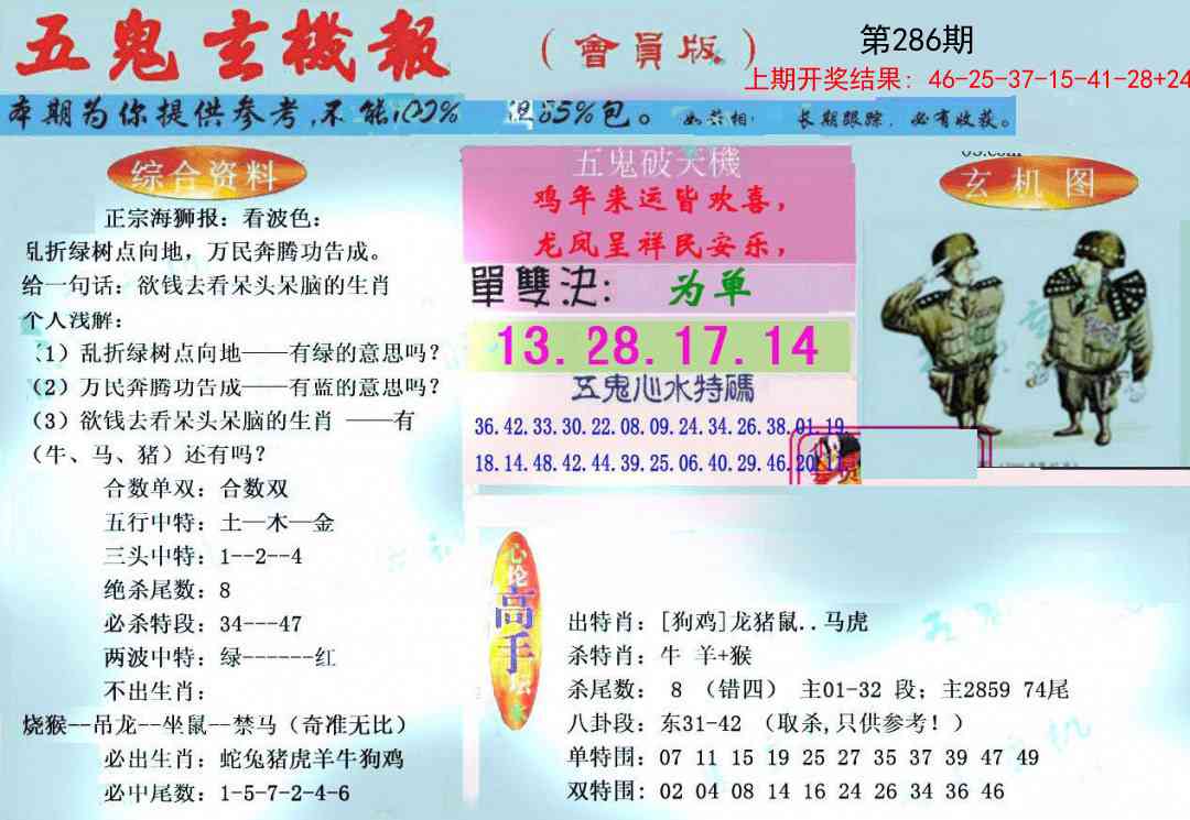 286期新五鬼玄机[图]