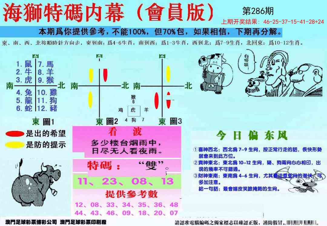 286期另版海狮特码内幕报[图]