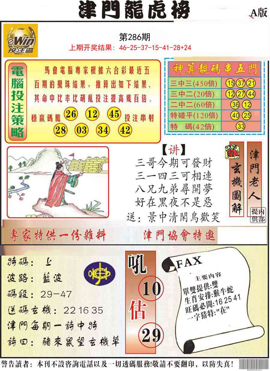 286期津门龙虎榜A[图]