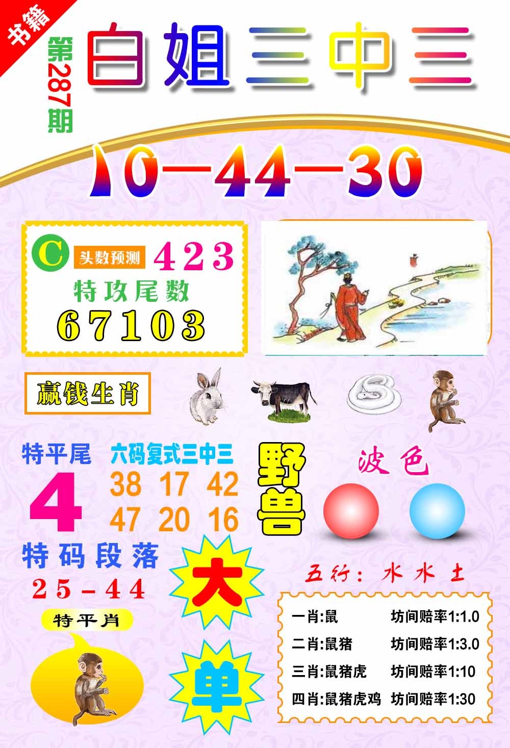 287期澳门白姐锦囊[图]