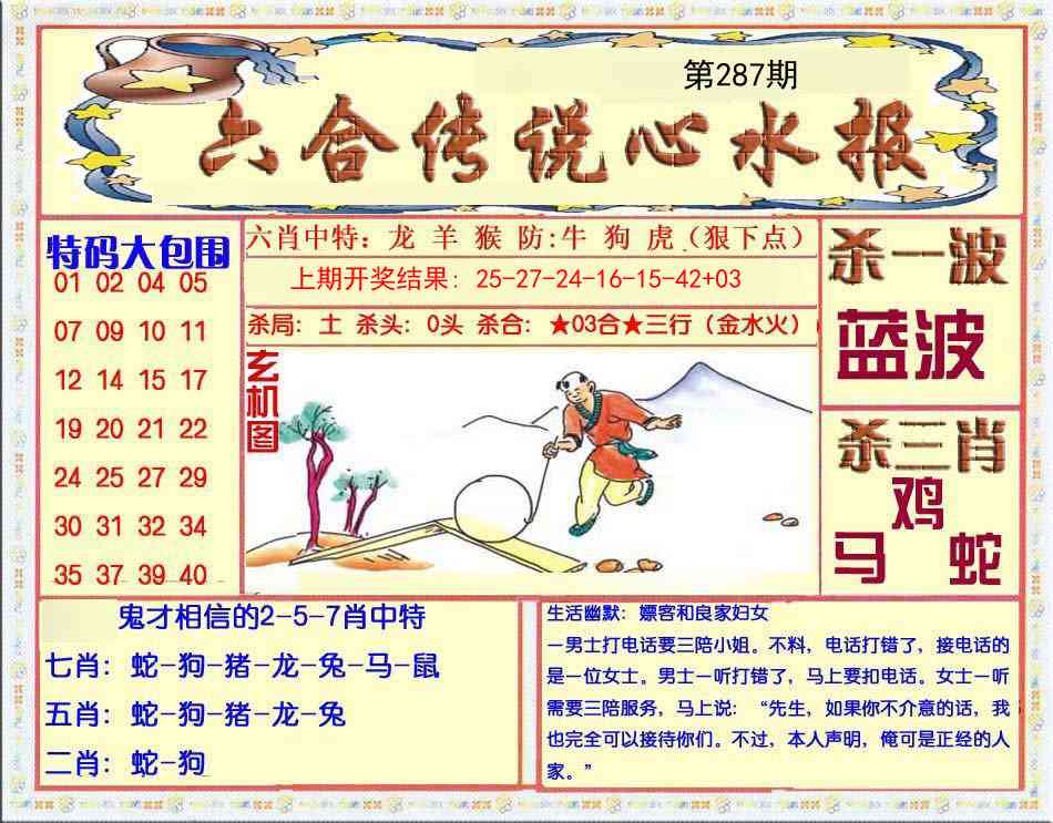 287期六合传说(心水版)[图]