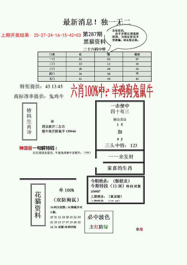287期独一无二(正)[图]