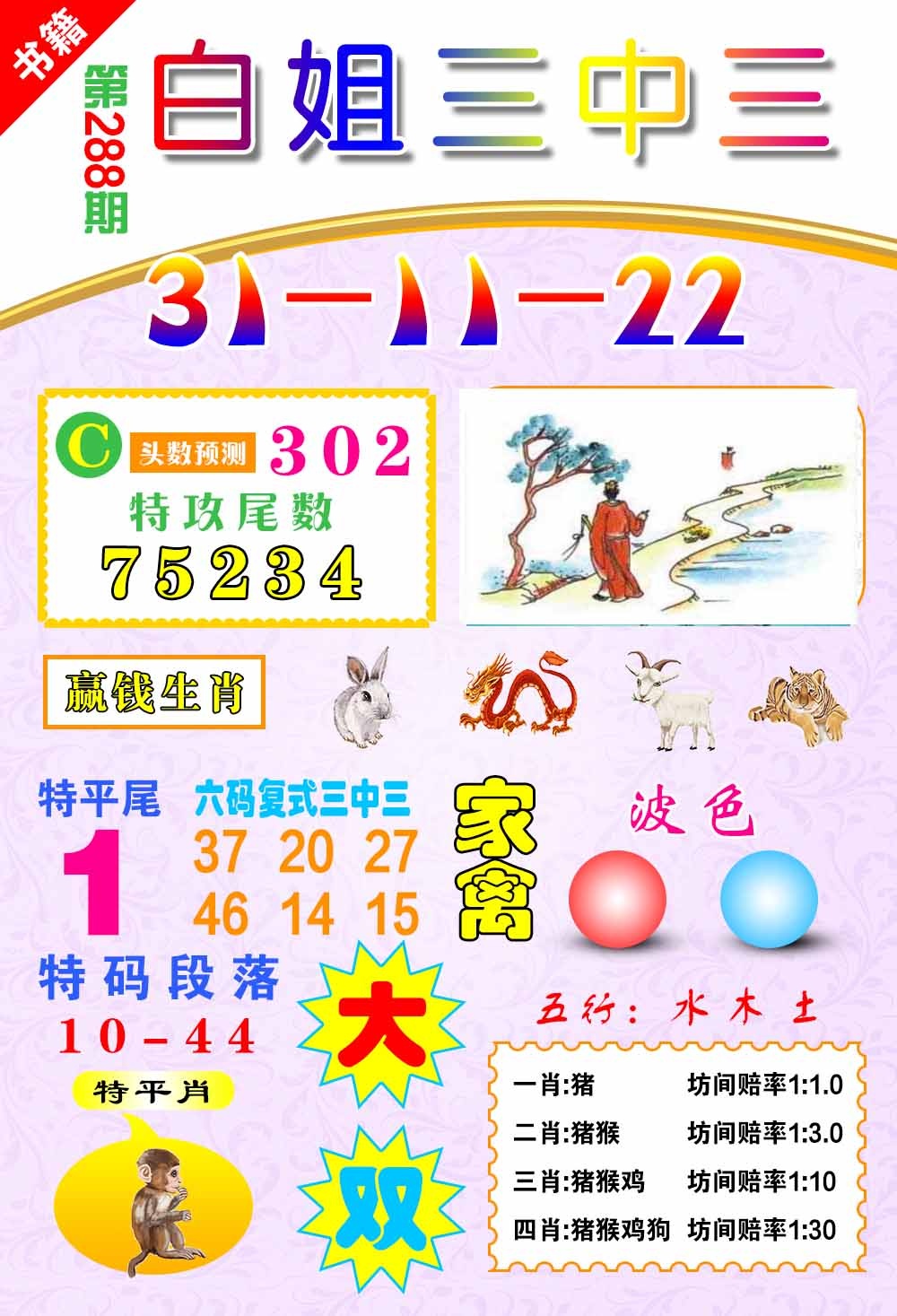 288期澳门白姐锦囊[图]