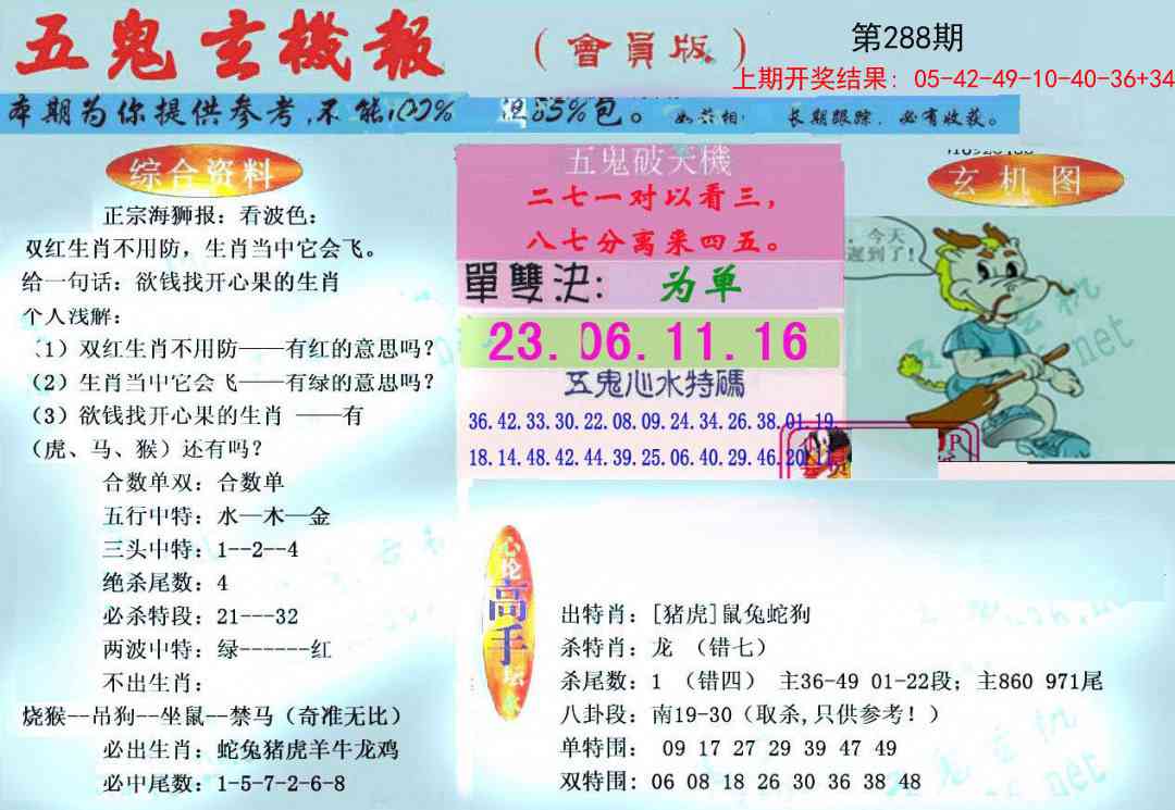 288期新五鬼玄机[图]