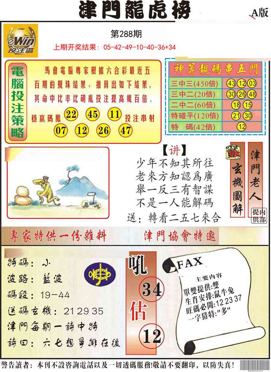 288期津门龙虎榜A[图]