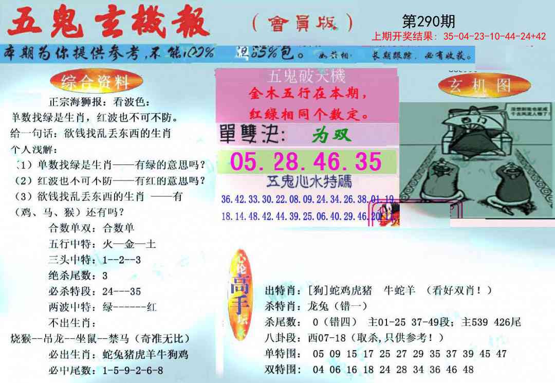 290期新五鬼玄机[图]