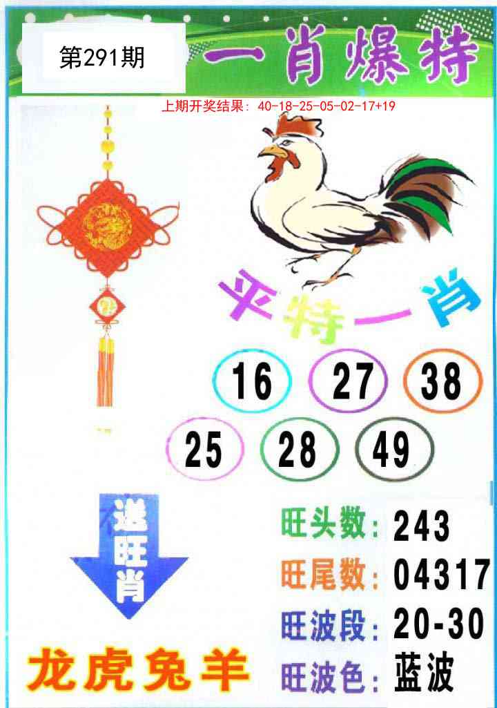 291期一肖爆特[图]