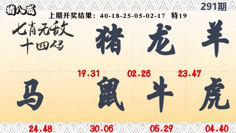 291期七肖无敌14码[图]