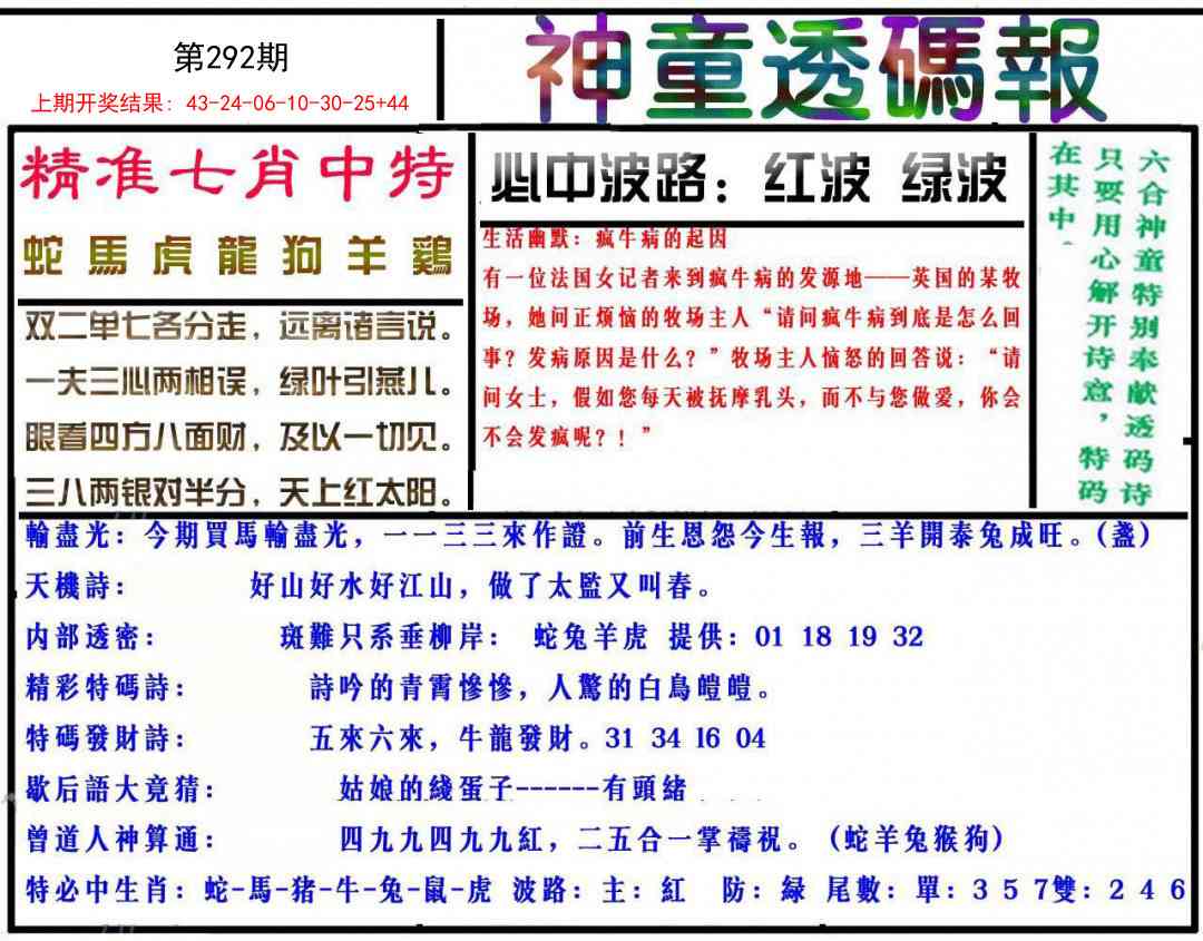 292期神童透码报[图]