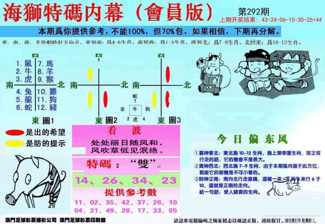 292期另版海狮特码内幕报[图]