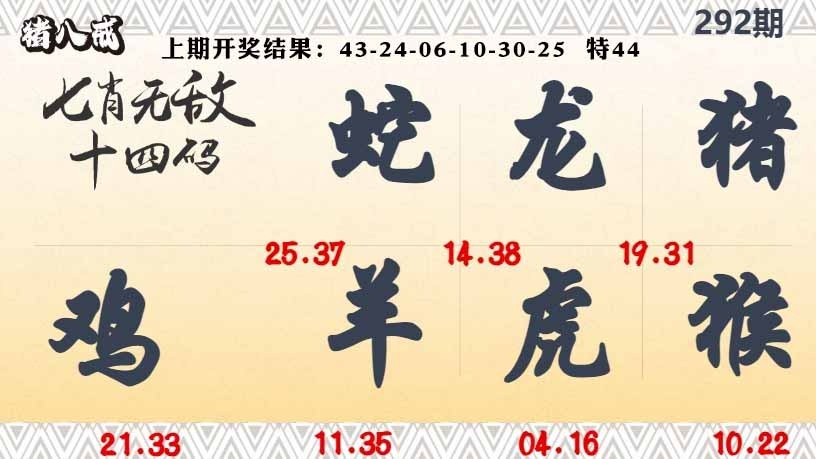 292期七肖无敌14码[图]