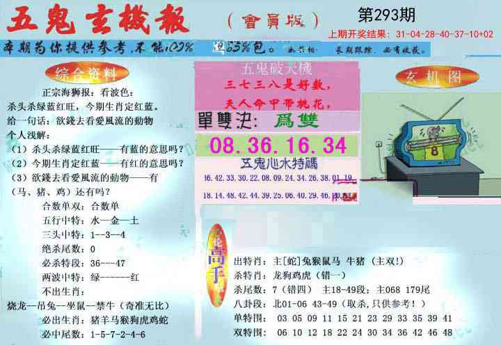 293期新五鬼玄机[图]