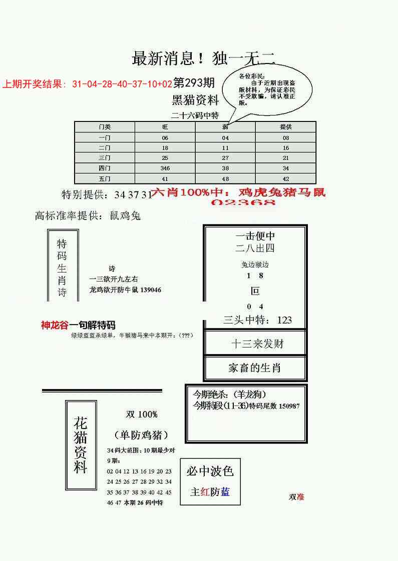 293期独一无二(正)[图]