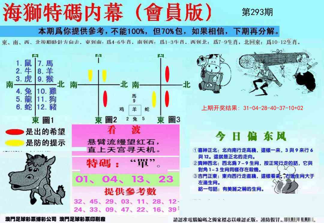 293期另版海狮特码内幕报[图]