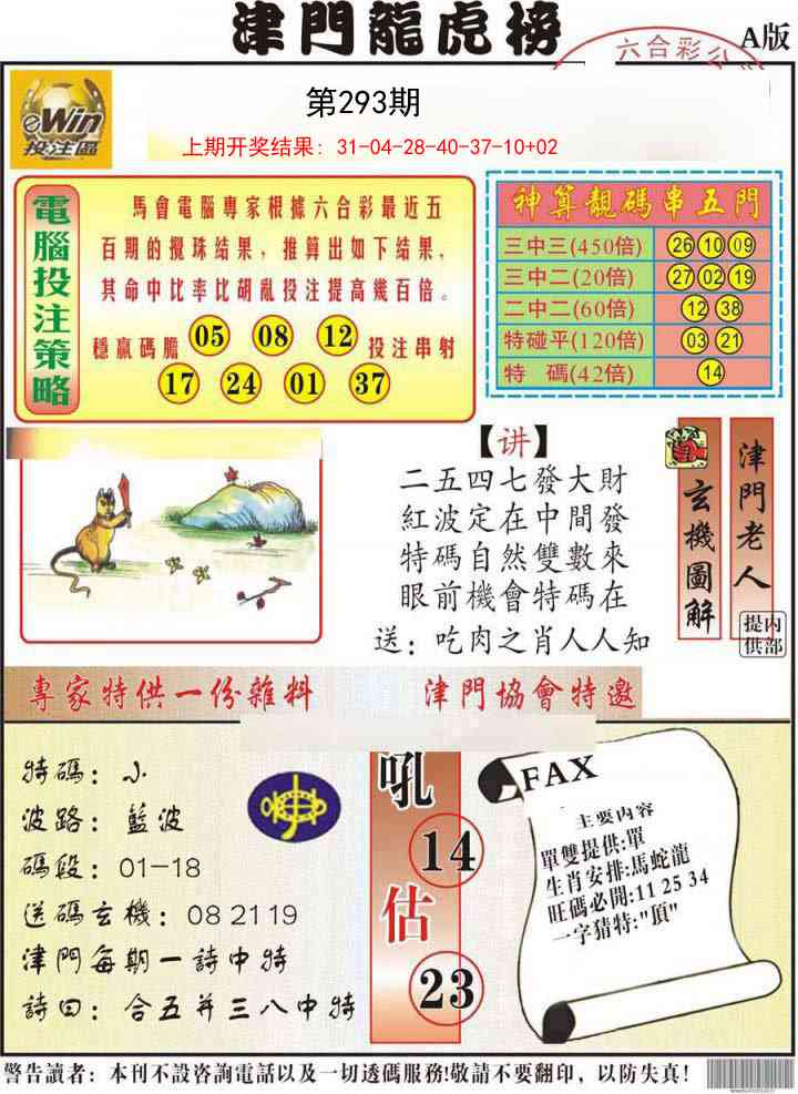 293期津门龙虎榜A[图]