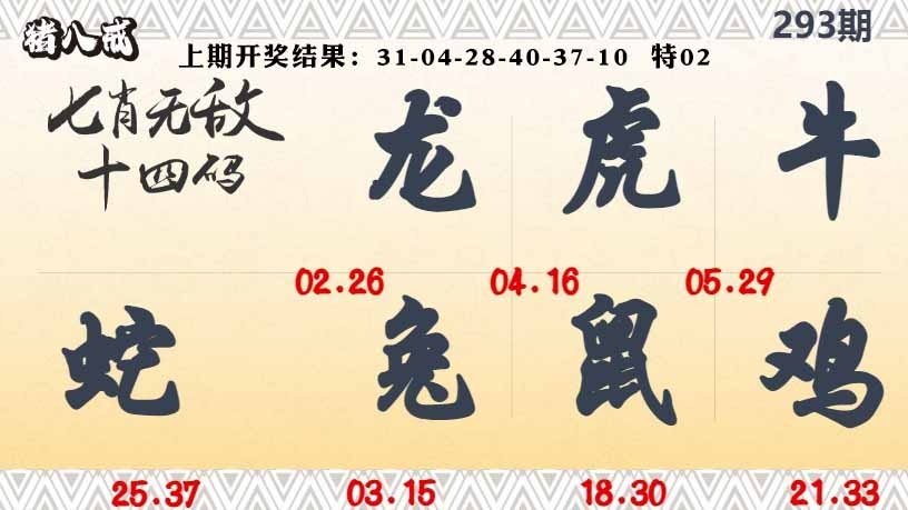 293期七肖无敌14码[图]