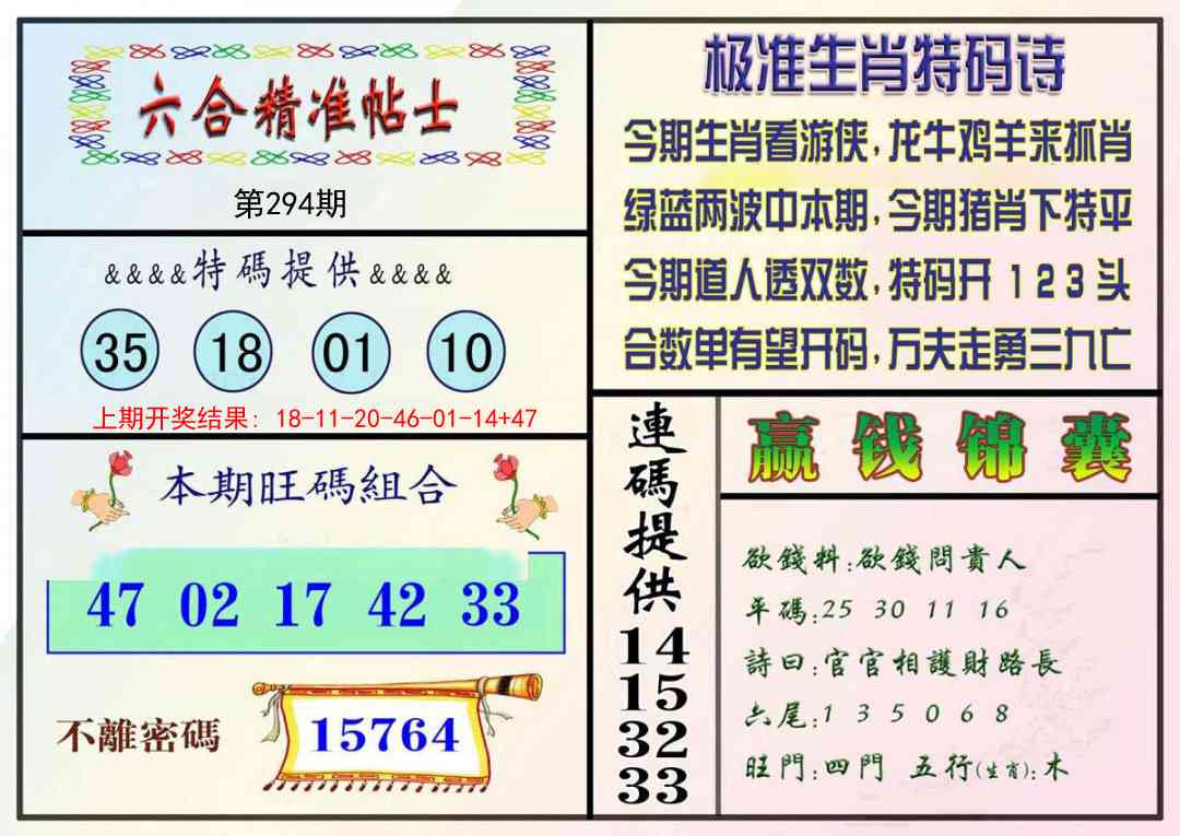 294期精准贴士[图]