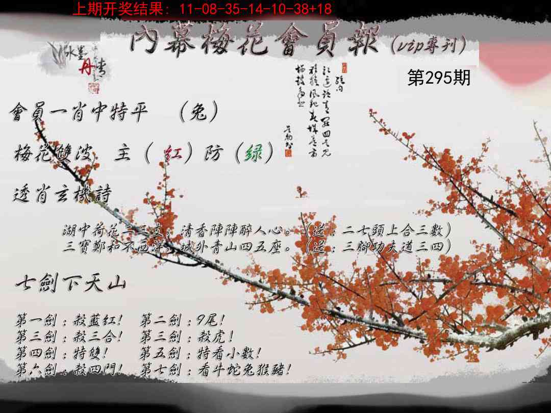 295期内幕梅花会员报[图]