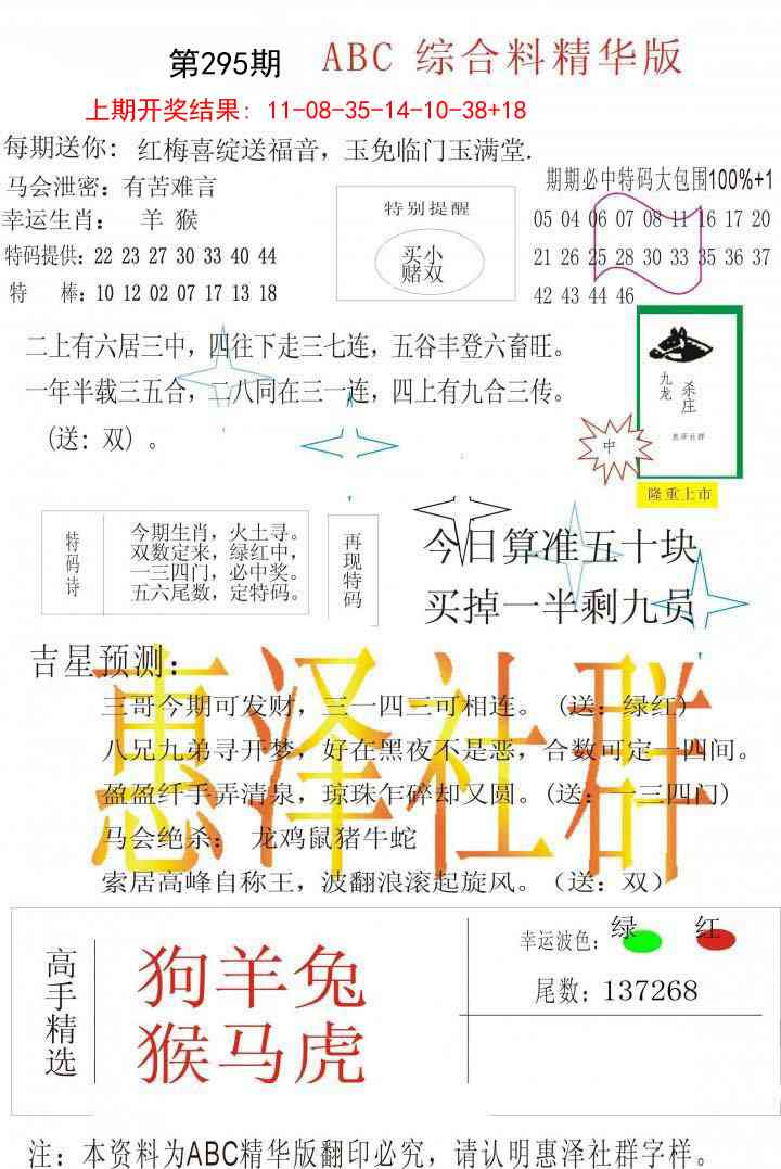 295期综合正版资料[图]