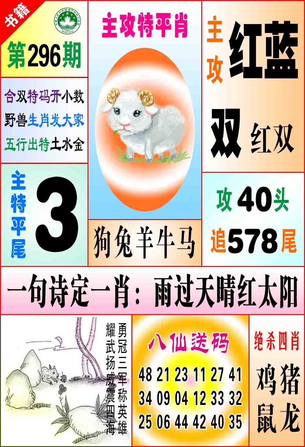296期澳门八仙宝典[图]