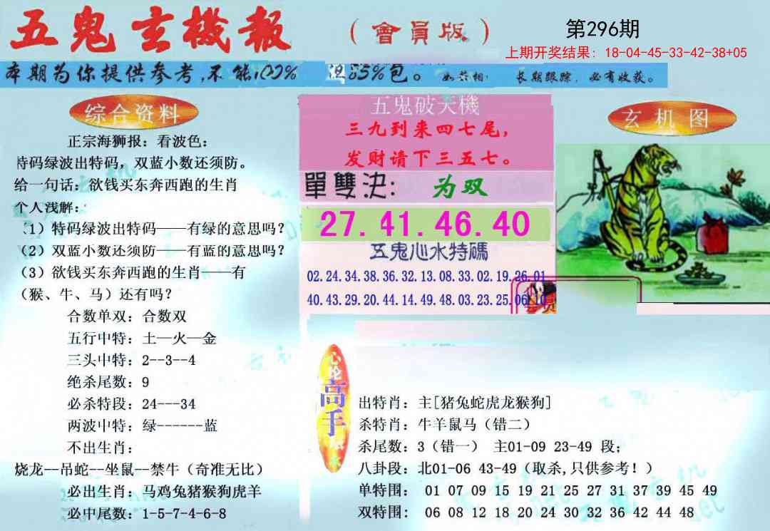 296期新五鬼玄机[图]