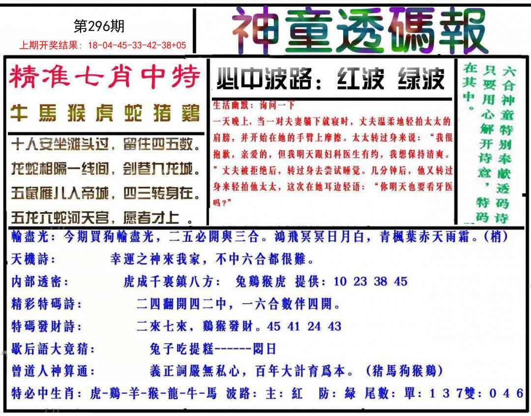296期神童透码报[图]