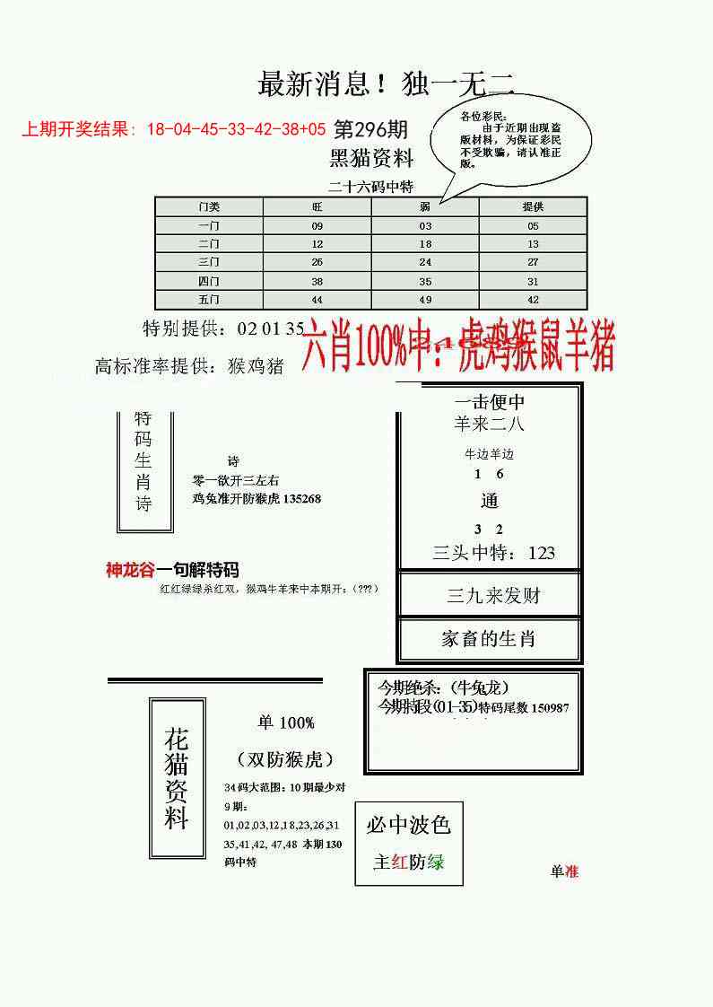 296期独一无二(正)[图]