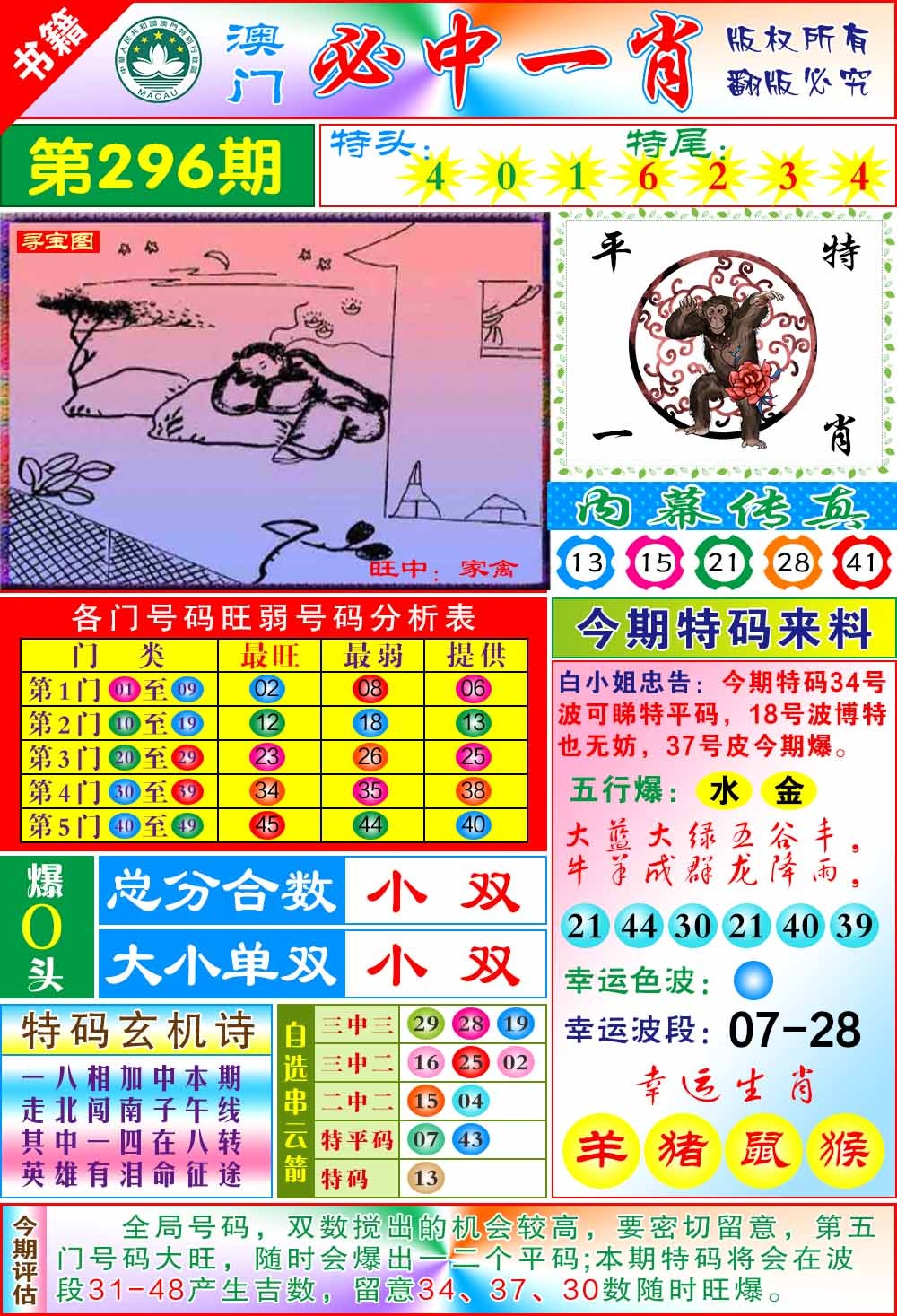296期澳门玄机一特[图]